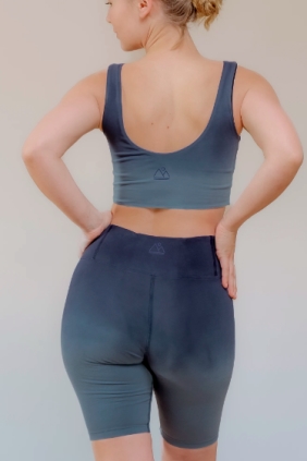 nice to meet me Damen vegan Biker Shorts Essential Farbverlauf Blau